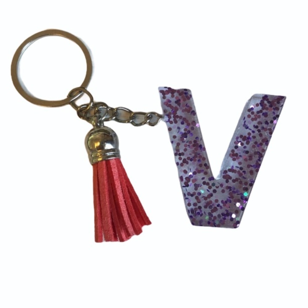 Handmade Letter "V" Keychain
